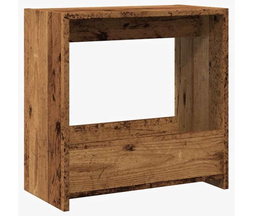 Mesa auxiliar de madera contrachapada envejecida 50x26x50 cm