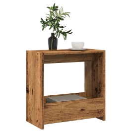 Mesa auxiliar de madera contrachapada envejecida 50x26x50 cm