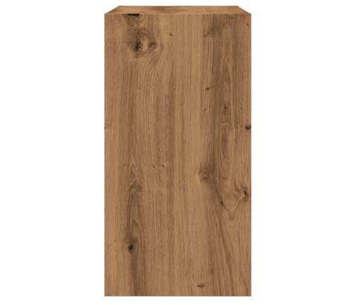 Mesa auxiliar madera contrachapada roble artisian 50x26x50 cm