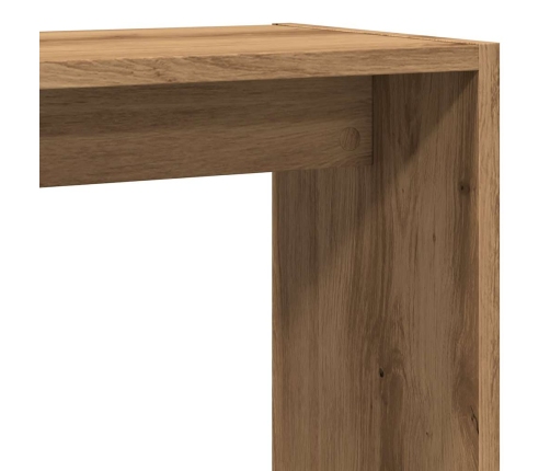 Mesa auxiliar madera contrachapada roble artisian 50x26x50 cm