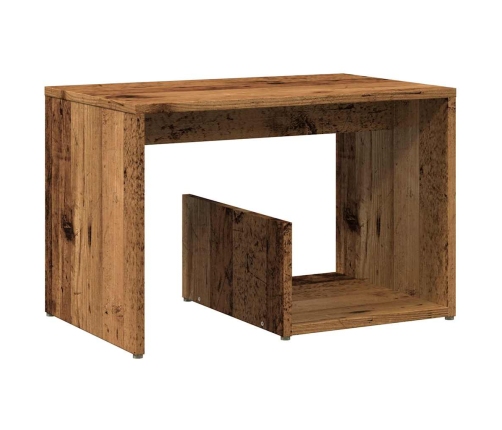 Mesa auxiliar de madera contrachapada envejecida 59x36x38 cm