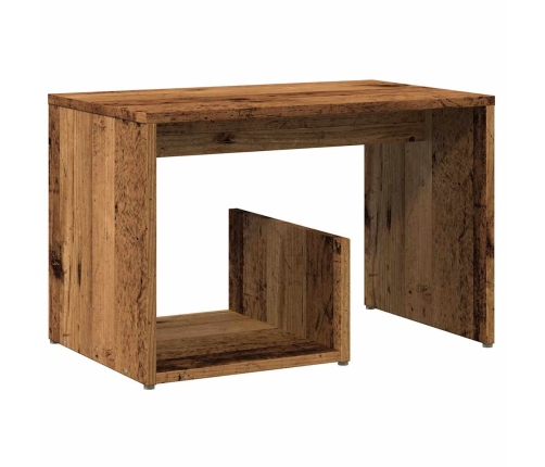 Mesa auxiliar de madera contrachapada envejecida 59x36x38 cm