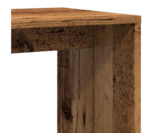 Mesa auxiliar de madera contrachapada envejecida 59x36x38 cm