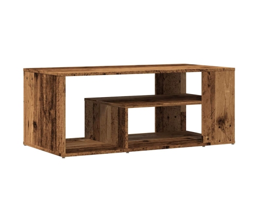 Mesa de centro de madera contrachapada envejecida 100x50x40 cm