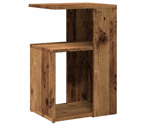 Mesa auxiliar de madera contrachapada envejecida 36x30x56 cm