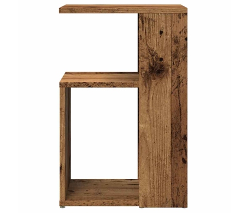 Mesa auxiliar de madera contrachapada envejecida 36x30x56 cm