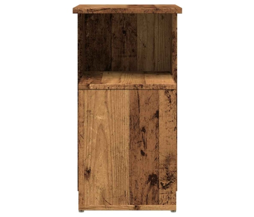 Mesa auxiliar de madera contrachapada envejecida 36x30x56 cm