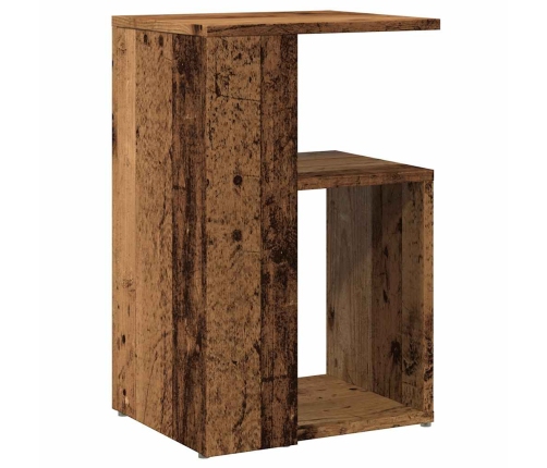 Mesa auxiliar de madera contrachapada envejecida 36x30x56 cm