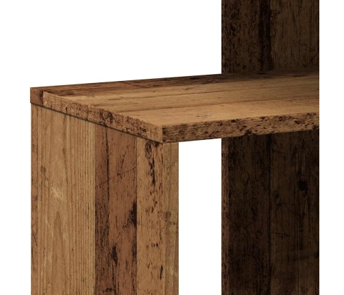 Mesa auxiliar de madera contrachapada envejecida 36x30x56 cm