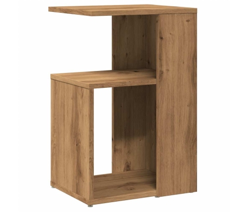 Mesa auxiliar de madera contrachapada roble artisan 36x30x56 cm