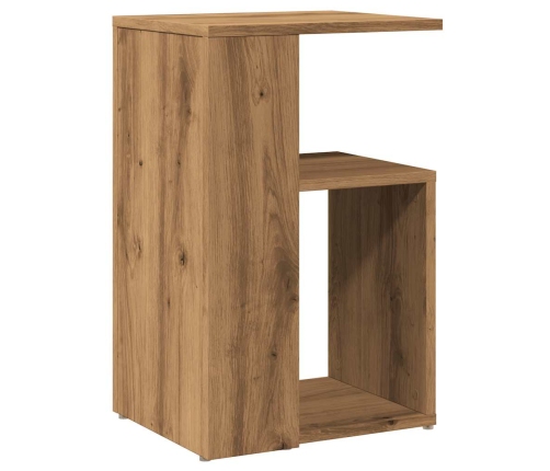 Mesa auxiliar de madera contrachapada roble artisan 36x30x56 cm