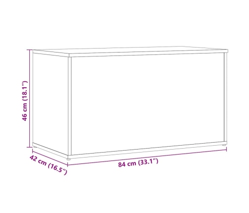 Baúl de almacenamiento madera ingeniería envejecida 84x42x46 cm