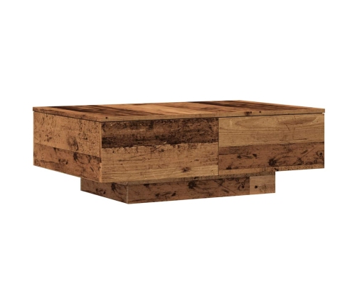 Mesa de centro madera ingeniería madera envejecida 90x60x31 cm