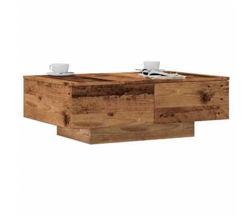 Mesa de centro madera ingeniería madera envejecida 90x60x31 cm