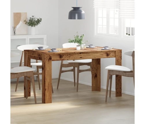 Mesa de comedor madera ingeniería envejecida 140x74,5x76 cm