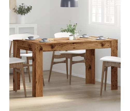 Mesa de comedor madera ingeniería envejecida 140x74,5x76 cm