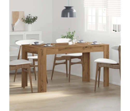 Mesa de comedor madera ingeniería roble artisan 140x74,5x76 cm