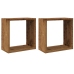 Estantes cubo de pared 2 uds madera envejecida 30x15x30 cm