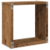 Estantes cubo de pared 2 uds madera envejecida 30x15x30 cm