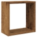 Estantes cubo de pared 4 uds madera envejecida 30x15x30 cm