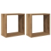 Estantes cubo de pared 2 uds madera roble artisan 30x15x30 cm