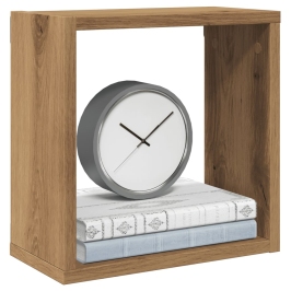 Estantes cubo de pared 6 uds madera roble artisan 30x15x30 cm