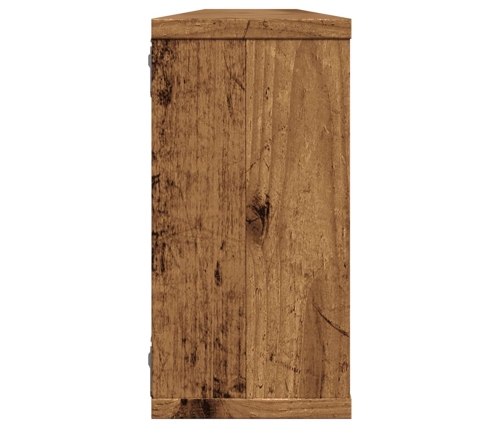 Estantes cubo de pared 2 uds madera envejecida 100x15x30 cm