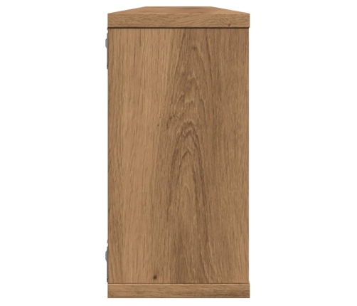 Estantes cubo de pared 2 uds madera roble artisan 100x15x30 cm