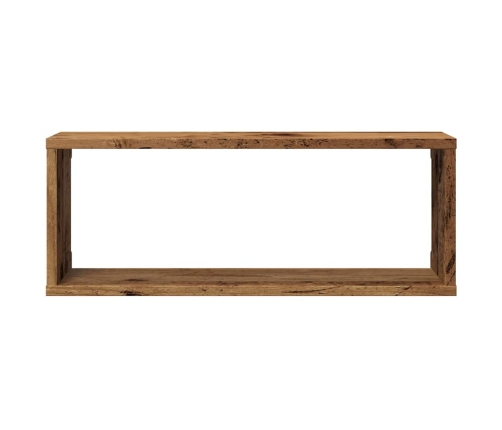 Estantes cubo de pared 2 uds madera envejecida 60x15x23 cm