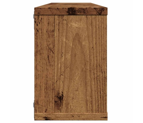 Estantes cubo de pared 2 uds madera envejecida 60x15x23 cm