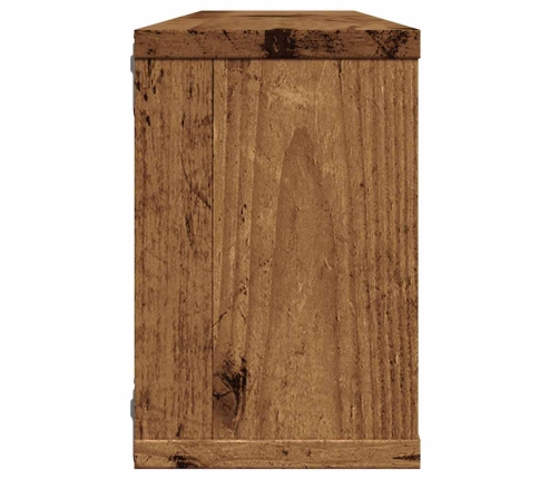 Estantes cubo de pared 4 uds madera envejecida 60x15x23 cm