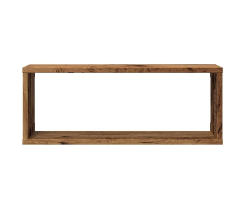 Estantes cubo de pared 6 uds madera envejecida 60x15x23 cm