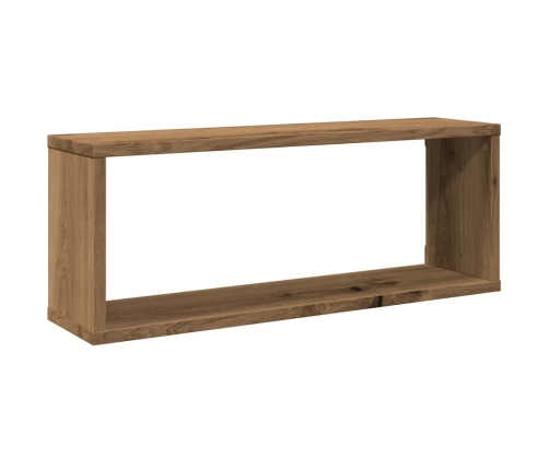 Estantes cubo de pared 2 uds madera roble artisan 60x15x23 cm