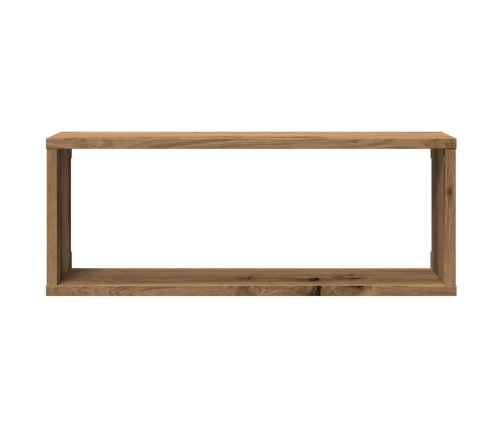 Estantes cubo de pared 2 uds madera roble artisan 60x15x23 cm