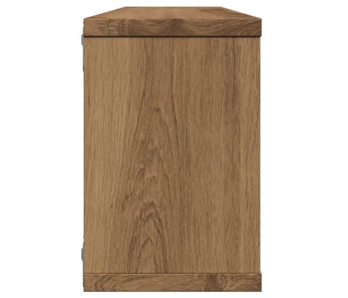 Estantes cubo de pared 2 uds madera roble artisan 60x15x23 cm