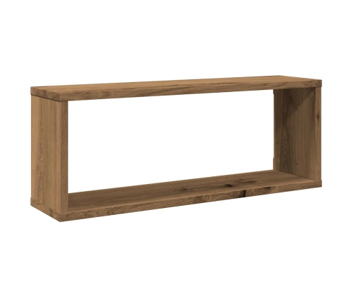 Estantes cubo de pared 4 uds madera roble artisan 60x15x23 cm