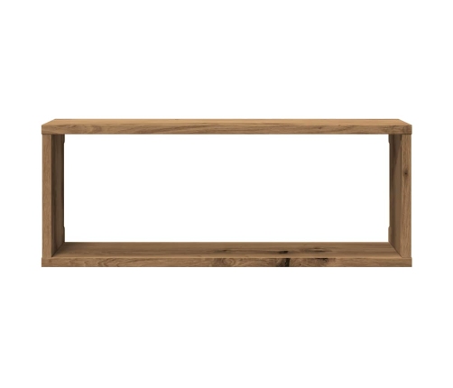 Estantes cubo de pared 4 uds madera roble artisan 60x15x23 cm