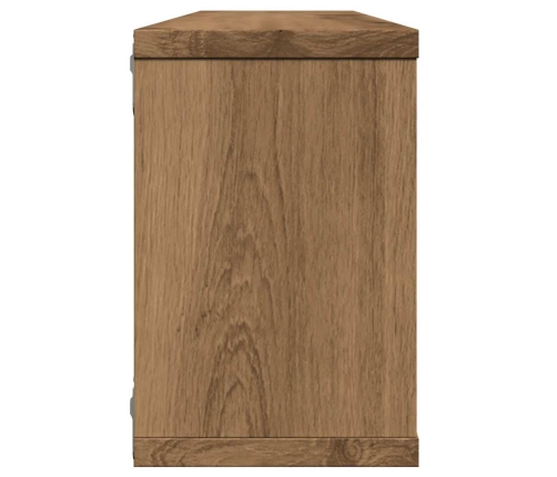 Estantes cubo de pared 4 uds madera roble artisan 60x15x23 cm