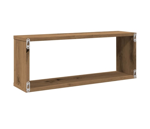 Estantes cubo de pared 4 uds madera roble artisan 60x15x23 cm