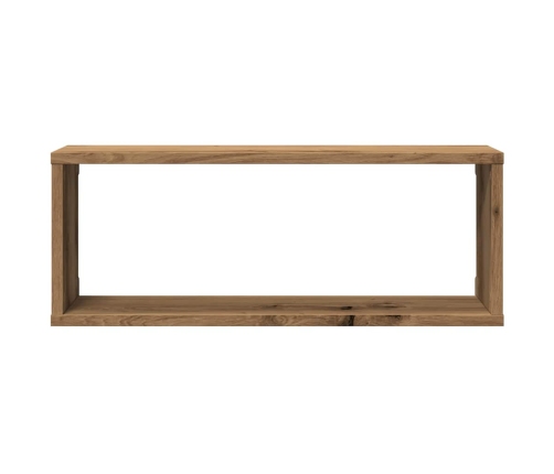 Estantes cubo de pared 6 uds madera roble artisan 60x15x23 cm