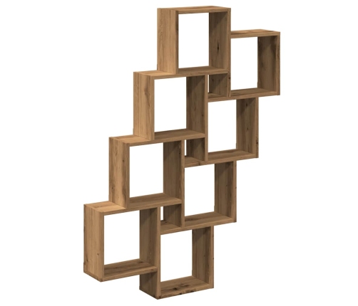 Estante cubo de pared madera ingeniería roble 90x15x119,5 cm