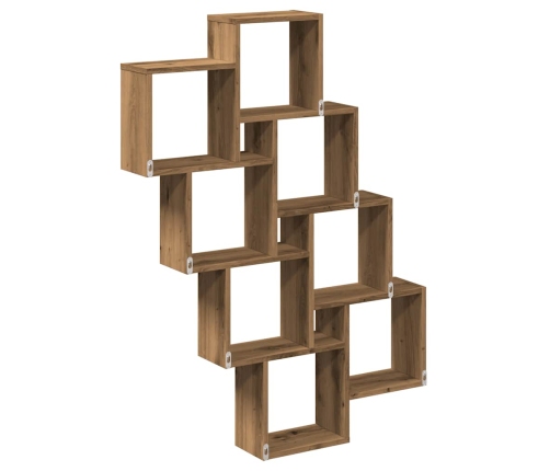 Estante cubo de pared madera ingeniería roble 90x15x119,5 cm