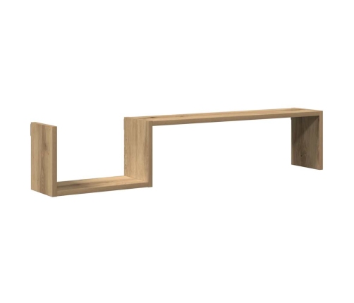 Estante de pared 2 uds madera roble artisan 100x15x20 cm