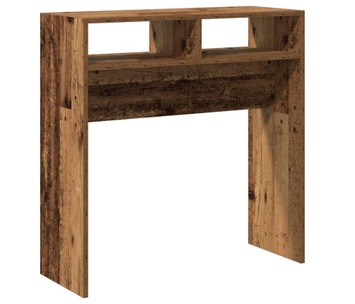 Mesa consola madera de ingeniería envejecida 78x30x80 cm