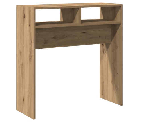 Mesa consola madera de ingeniería roble artesanal 78x30x80 cm