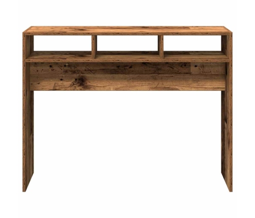 Mesa consola madera contrachapada envejecida 105x30x80 cm