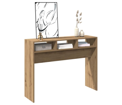 Mesa consola madera de ingeniería roble artesanal 105x30x80 cm