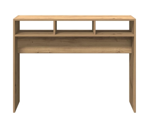 Mesa consola madera de ingeniería roble artesanal 105x30x80 cm