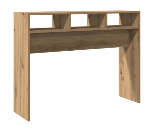 Mesa consola madera de ingeniería roble artesanal 105x30x80 cm