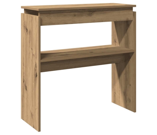 Mesa consola madera de ingeniería roble artesanal 80x30x80 cm